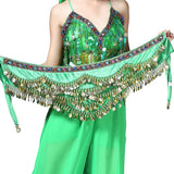 1PC New Style Belly Dance Belt Newest Multi-color Glass Silk Velvet Dancing Belt Scarf Crystal BellyDance Waist Chain Hip Scarf