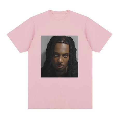 Rapper Playboi Carti Mugshot Graphic T-shirt Men's Fashion Vintage Hip Hop T Shirt Casual Cotton Short Sleeve Oversized T-Shirts - Lootquake
