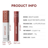 12-Color Matte Waterproof Lipstick Pen - Long-Lasting, Vibrant Berry Tone, Plant-Based Squalane, Smooth Application for All Skin