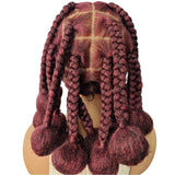 12" Ombre #27 Synthetic Braided Wig - Transparent Lace Front, Box Braids, Baby Hair