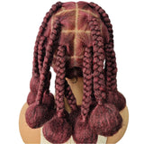 12 Inch Natural Color Synthetic Braided Wig | Transparent Lace Front Knotless Box Braids with Baby Hair for Black Women