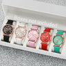 5PCS Women's Watches Fashion Roma Dial Leather Band Quartz Watch Ladies Silicone Band Wristwatch Reloj Mujer（Without Box） - Lootquake