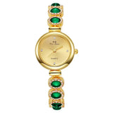 Famous Brand Women's Quartz Watches Luxury Green Gemstone Bracelet Watch Gift Female Wristwatch Dropshipping Relojes Para Mujer - Lootquake