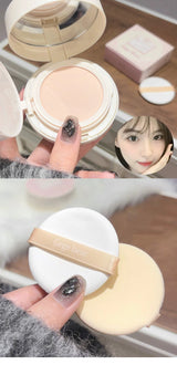 Polvos compactos mate para rostro, control de aceite, cobertura total natural, hidratante, blanqueador, base de maquillaje en crema, 2 en 1 cosmético