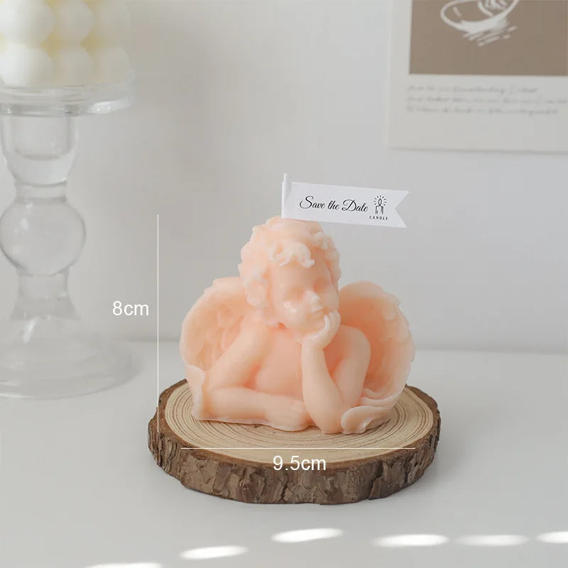 Vela perfumada con forma de ángel para decoración de habitación, estilo nórdico, que alivia la fatiga y crea un ambiente festivo para bodas y cumpleaños.