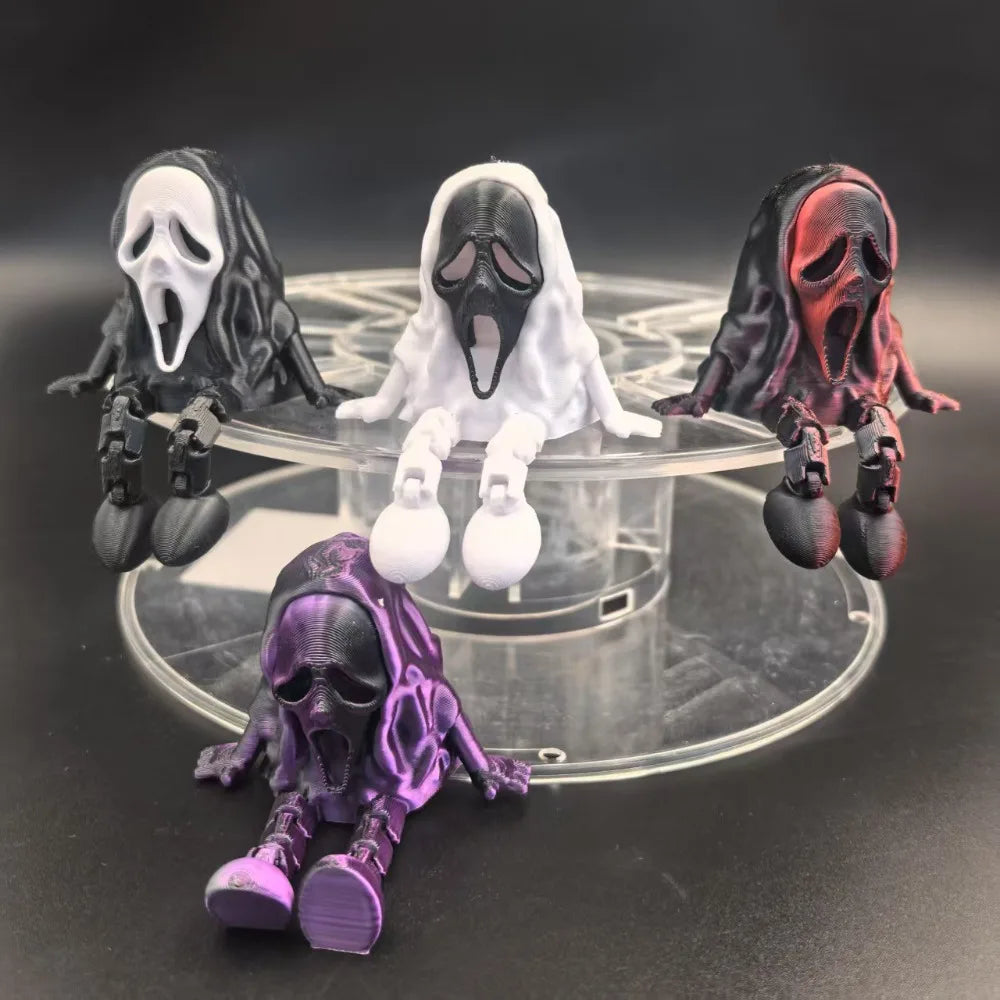 Halloween 3D Printed Ghost Figurines Fidget Toys Joint Movable Room Decor Car Decoration Desktop Decorations Gifts To Friends