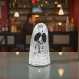 Halloween Disco Ghost Ornament Silver Mosaic Mirror Disco Ghost Tabletop Decor Glitter Spooky Ghost Halloween Tiered Tray Decor
