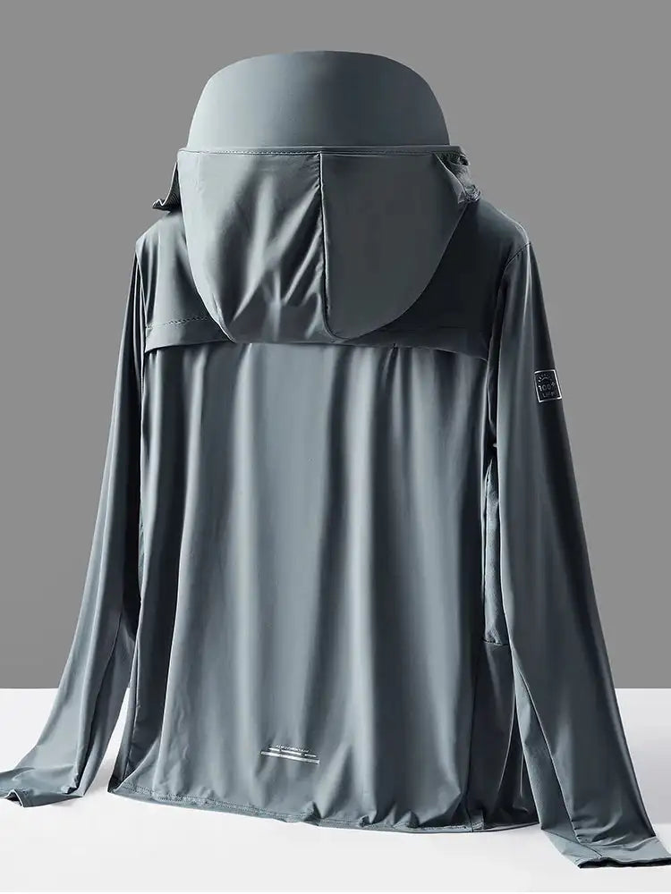 Summer UPF 100+ UV Proof Skin Coats Men Breathable Light Thin Cool Nylon Sun Protection Hooded Windbreaker Casual Jackets 8XL - Lootquake