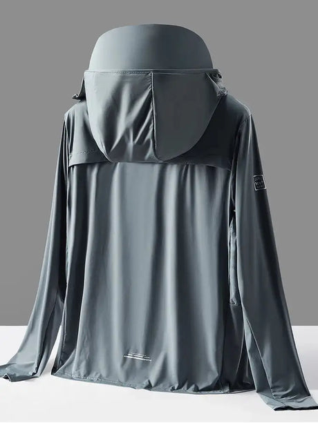 Summer UPF 100+ UV Proof Skin Coats Men Breathable Light Thin Cool Nylon Sun Protection Hooded Windbreaker Casual Jackets 8XL - Lootquake