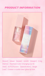 Pearlescent Pink Glitter Lip Oil Lustrous Color Changing Lip Gloss Moisturizing Makeup Lip Balm Mirror Glass Lip Glaze Cosmetics