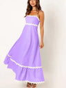 Striped Contrasting Colors Long Dress Women Spaghetti Strap High Waist Backless Party Evening Dresses Female Sleeveless Spring - Lootquake