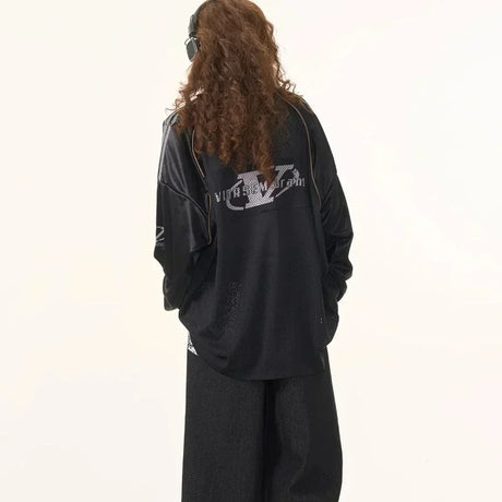 New Y2k Long Sleeve T Shirt Men and Women Harajuku Retro Letter Print Knitted Loose Sweatshirt Hip Hop Punk Long Sleeve Clothes - Lootquake