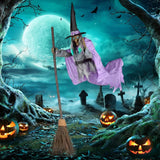 Halloween Flying Witch Decor Hovering Flying Witch Decorations with Scary Sound Halloween Props Horror Themed Scary Props