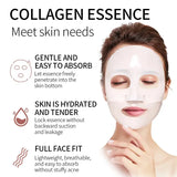 Set de 5 mascarillas de colágeno para dormir, hidratantes, blanqueadoras, translúcidas, finas, suaves y delicadas, para el cuidado facial nocturno.