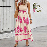 Vestido de verano para mujer, informal, sin mangas, corte A, largo, bohemio, informal, sin mangas, 2024