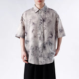 M-5XL Plus Size Men Chinese Traditional Short Sleeve Tang Kung Fu Uniform Men's Summer Streetwear Bamboo Printed Shirt for Mens - Lootquake