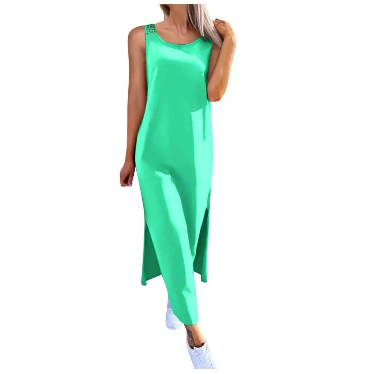 Womens Summer Dress Long Dress Casual Loose Maxi Dresses Beach Outfit 2024 Resort Women Summer Dress Sleeveless Large Nightshirt - Lootquake