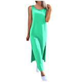 Womens Summer Dress Long Dress Casual Loose Maxi Dresses Beach Outfit 2024 Resort Women Summer Dress Sleeveless Large Nightshirt - Lootquake