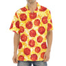 3D Print Pepperoni Pizza Graphic Aloha Shirts For Men Short Sleeve Oversized Beach Hawaii Shirts Mens Button Up Tee Shirt Tops - Lootquake