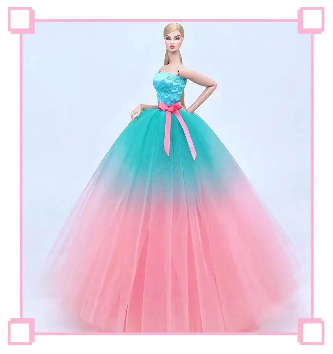 Vestido de novia elegante para muñeca Barbie, ropa de princesa para BJD 1/6, vestido largo, accesorios.