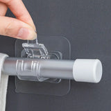 2/4 piezas de abrazaderas autoadhesivas ajustables para barra de cortina, soporte de pared para barra de cortina, sin clavos, para colgar en la pared