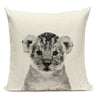 Black and White Cute Animals Cushion Cover - Animal Portrait Decoration Throw Pillow Case 45x45cm for Home Sofa Decor