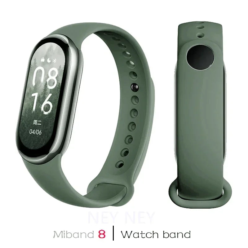 Correas deportivas para Xiaomi Mi Band 8-9 NFC, repuesto de pulsera de silicona Mi Band 9/8, resistente al agua, accesorios para Mi Band 9