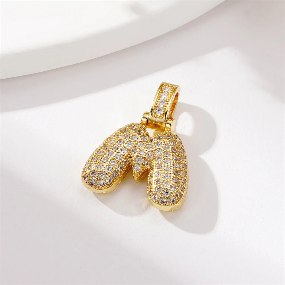 BenS Gold color Hip Hop letter Pendant Initial charms for Jewelry making handmade necklaces zircon 26 letters charms wholesale - Lootquake