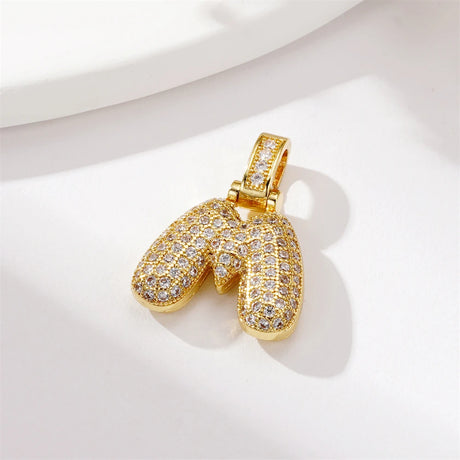 BenS Gold color Hip Hop letter Pendant Initial charms for Jewelry making handmade necklaces zircon 26 letters charms wholesale - Lootquake