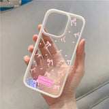 Love Heart Pink Bowknot Clear Phone Case