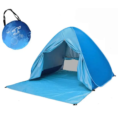 With Door Curtain 2-3Persons Pop Up Beach Tent Automatic Quickly Open Outdoor Camping Tour UV50+ Portable Ultralight Sunscreen - Lootquake