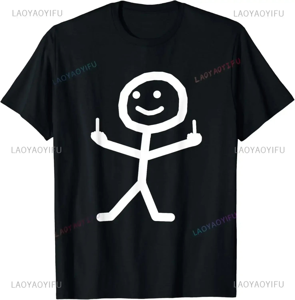 Middle Finger Funny Maniac Printed Man T Shirt Loose Casual Fashion Harajuku Hip Hop T-shirt Hipster Streetwear Comfort Clothing - Lootquake