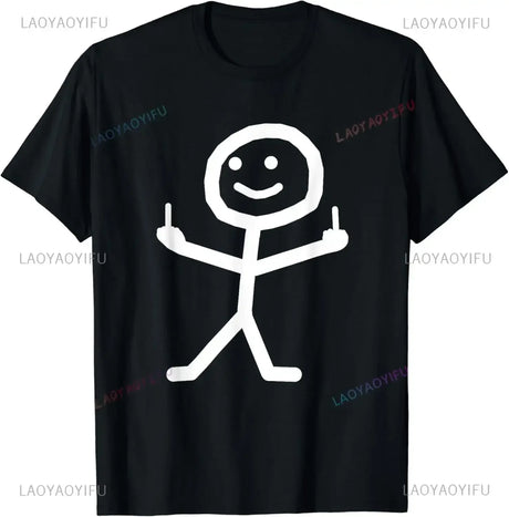 Middle Finger Funny Maniac Printed Man T Shirt Loose Casual Fashion Harajuku Hip Hop T-shirt Hipster Streetwear Comfort Clothing - Lootquake