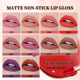 QIBEST 10 Colors Nude Matte Liquid Lipstick Waterproof Silky Lip Gloss Non-Stick Cup Lasting Purple Red Lip Tint Durable Makeup
