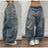 2024 New American Trend Retro Hip-hop Embroidery Pattern Baggy Jeans For Men And Women Y2K Harajuku Gothic Wide Pants Streetwear - Lootquake