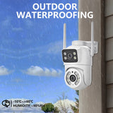 Caméra de surveillance extérieure étanche 4MP, double objectif, double écran, suivi automatique, vidéo IP, Wifi, PTZ, CCTV, audio bidirectionnel, ICSEE
