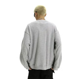 Autumn Zipper Design O-neck Sweatshirts Men's New Y2K Vintage Streetwear Gray Pullover Hoodies Loose Hip Hop Fashion Sweat-shirt - Lootquake