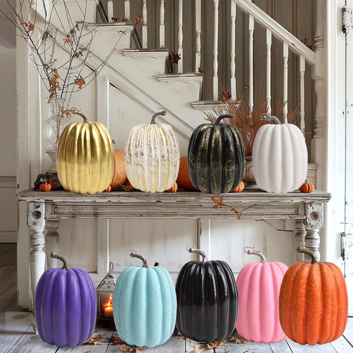 Halloween Pumpkin Decor Artificial Style Thanksgiving Day Dining Table Central Kitchen Decor Supplies Fall-Themed Wedding Decor