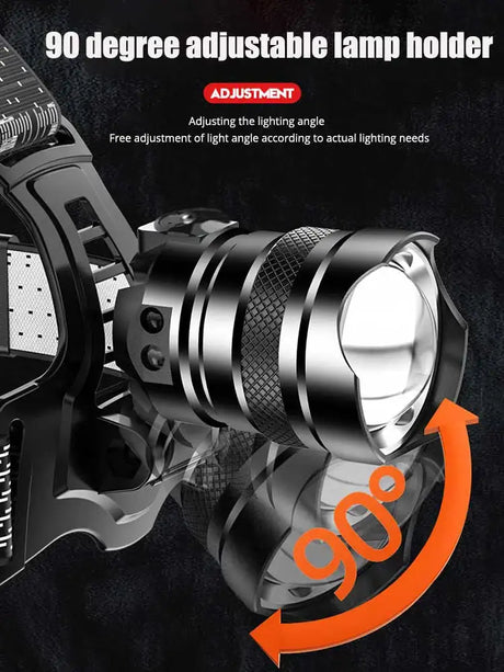 White Laser Fishing LED Headlamp Sensor XHP90 Headlight with 18650 Battery Flashlight USB Rechargeable Head Lights Torch Lantern - Lootquake