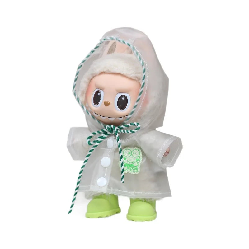 Imperméable Labubu Thaïlande 17 cm, édition limitée, bottes de pluie tendance et mignonnes, vêtements Labubu personnalisés, chaussures, robes