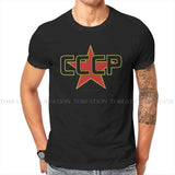 Russian USSR CCCP Creative TShirt for Men Over The Red Star  Round Neck Pure Cotton T Shirt Birthday Gifts Streetwear - Lootquake