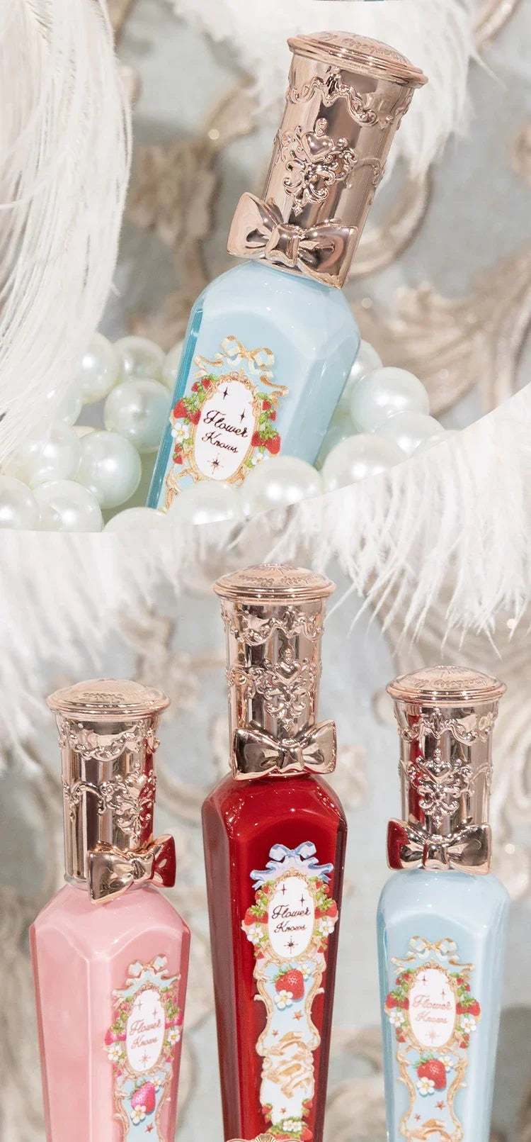 Flower Knows Strawberry Rococo Series Cloud Lip Cream Gloss à lèvres longue tenue Velvet Lip Tint Rouge à lèvres pour femmes Cosmétique