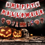 Halloween Blood Banner Paper Garland Scary Eyeball Skull Spiral Hanging Flag Halloween Party Decoration Home Haunted House Decor