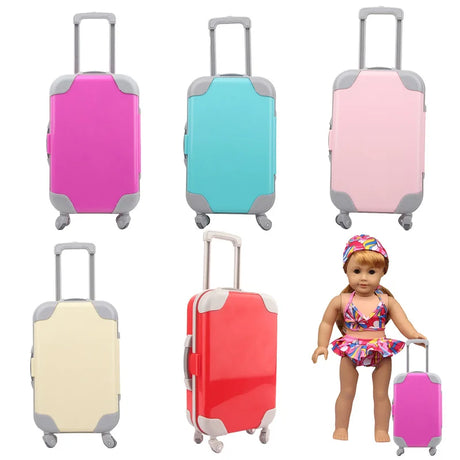 Doll Accessories Suitcase Fit For 18 Inch American Dolls 43Cm Baby Reborn Doll Clothes Storage Box Toy Gift - Lootquake