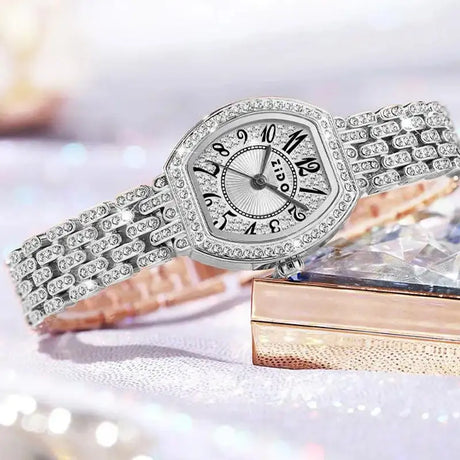 UTHAI L95 Women's Watch Light luxury Retro Barrel Shaped Digital Diamond inlaid Waterproof Ladies Fashion Quartz Clock Watches - Lootquake