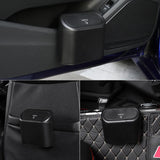 Car Trash Can Door Side Hanging Storage Bucket Lid Mini Box Bin Auto Dust Interior Rubbish Bag Garbage Accessories Push Dustbin