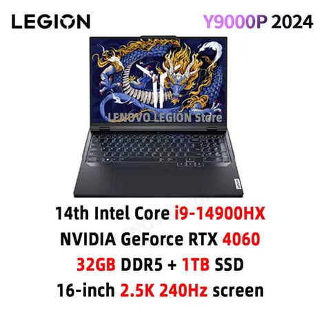 Lenovo Legion Y9000P Gaming E-Sports Laptop 2024  RTX 4060 Intel i9-14900HX 16" 16/32/64G RAM 1/2T SSD 2.5K 240Hz Notebook PC - Lootquake