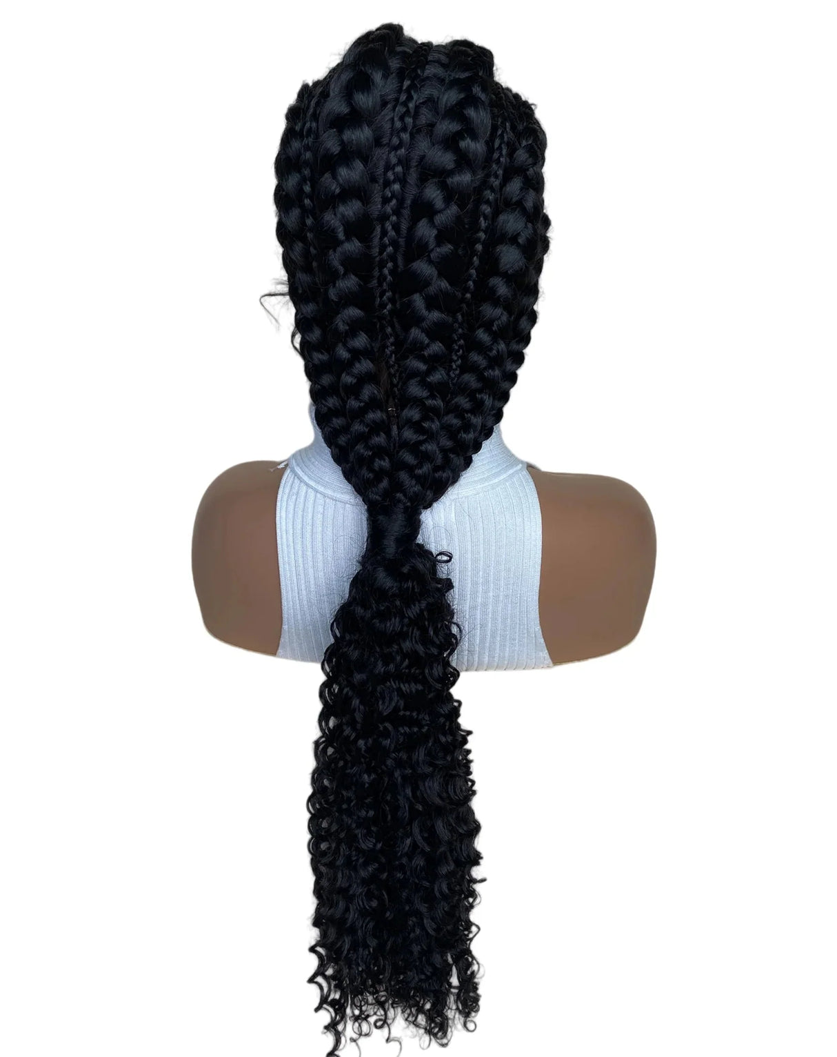 28" Knotless Senegalese Twist Braided Lace Wig | Lightweight Synthetic Braids | Black Women