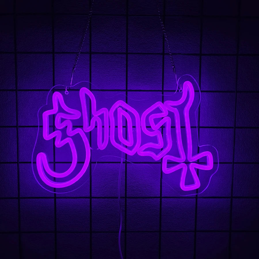 Halloween Neon Signs, Magic Hats And Weird Bat Icons Are Used For Decor In Rooms, Game Rooms, Scary Spaces, Clubs And Bars.