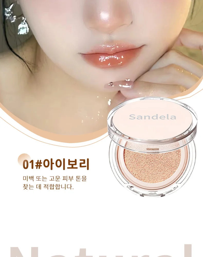 Base de maquillaje hidratante mate y sedosa de SANDELA, de larga duración, con cojín de aire, crema BB y CC en cojín